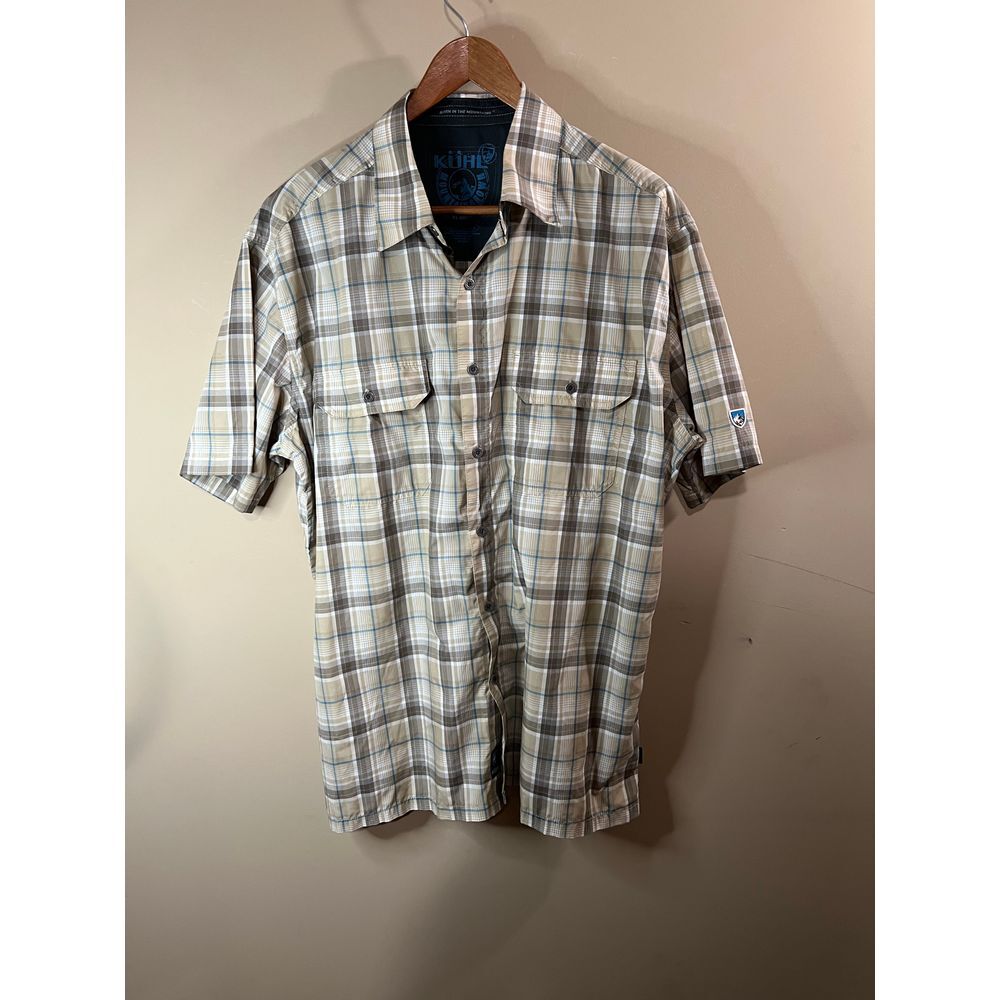 Kuhl Men's Classic‎ Plaid Button-Down Shirt Short Sleeve Outdoor Casual